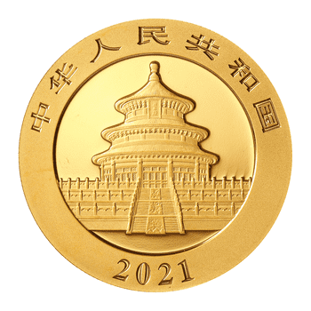 中国 2021年 パンダ 500元金貨 未使用