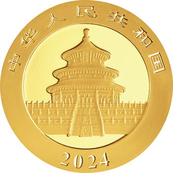 中国 2024年 パンダ 500元金貨 未使用