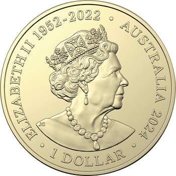 オーストラリア 2024年 辰年龍図 1ドルアルミ青銅貨2種セット 未使用