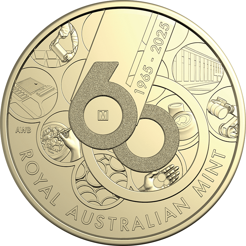 オーストラリア 2025年 王立オーストラリア造幣局創立60周年 1ドル