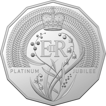 オーストラリア 2022年 女王エリザベス2世在位70周年 50セント白銅貨 未使用