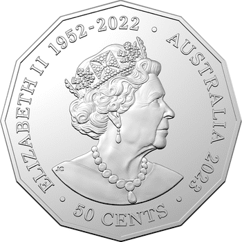オーストラリア 2023年 エリザベス2世の奉仕 50セント白銅貨 未使用