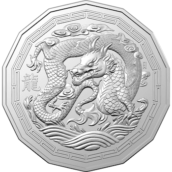 オーストラリア 2024年 辰年龍図 50セント14角形白銅貨 未使用