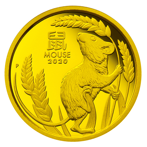 オーストラリア 2020年 第3次 十二支金・銀貨シリーズ 子年鼠図 25ドル