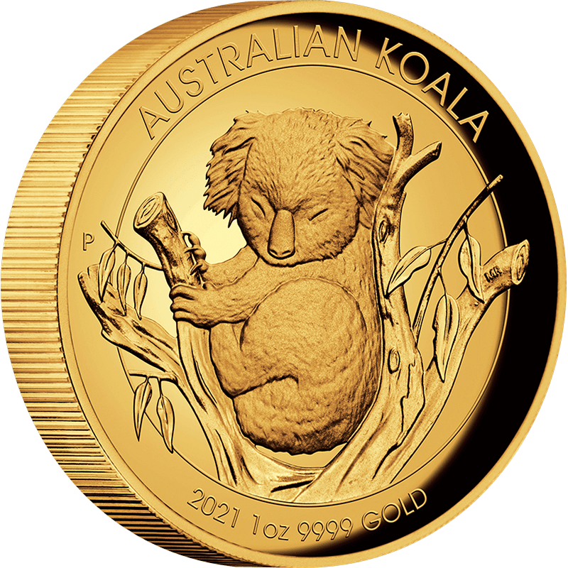 オーストラリア 2021年 コアラ 100ドル金貨 プルーフ（ハイレリーフ 