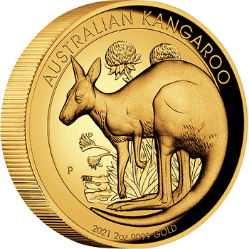 オーストラリア 2021年 カンガルー 200ドル金貨 プルーフ（ハイレリーフ仕上げ