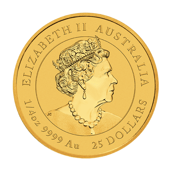 オーストラリア 2023年 第3次　十二支金・銀貨シリーズ 卯年兎図 25ドル金貨　1/4オンス 未使用