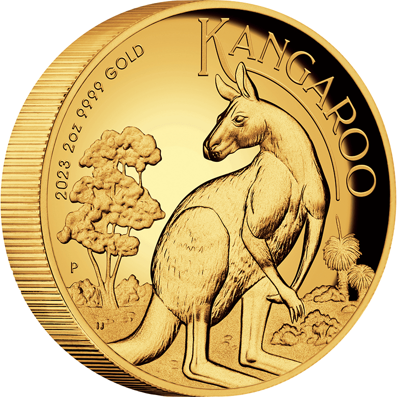 ミニカンガルー 純金貨 ラストエリザベス肖像 2023年オーストラリア 0.5g