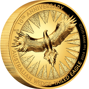 オーストラリア 2024年 オナガイヌワシ発行10周年 100ドル金貨 プルーフ(ハイレリーフ)