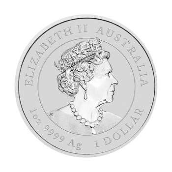オーストラリア 2022年 第3次十二支金・銀貨シリーズ 寅年虎図 1ドル銀貨金メッキ付 未使用