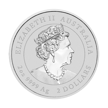 オーストラリア 2022年 第3次 十二支金・銀貨シリーズ ＜寅年虎図＞ 2ドル銀貨 2 オンス 未使用