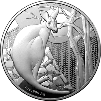 オーストラリア 2022年 カンガルーシリーズ オーストラリアの印象派を称えて 1ドル銀貨 プルーフ