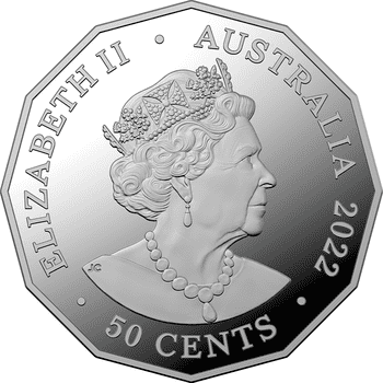 オーストラリア 2022年 女王エリザベス2世在位70周年 50セント銀貨 プルーフ