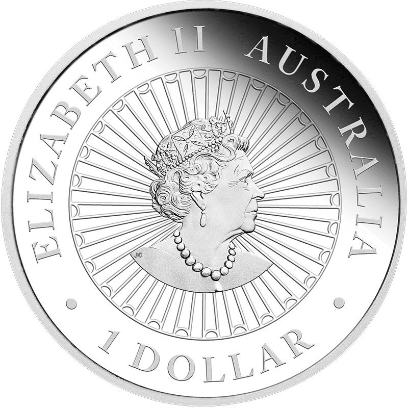 オーストラリア 2023年 干支オパールシリーズ 卯年兎図 1ドル銀貨 