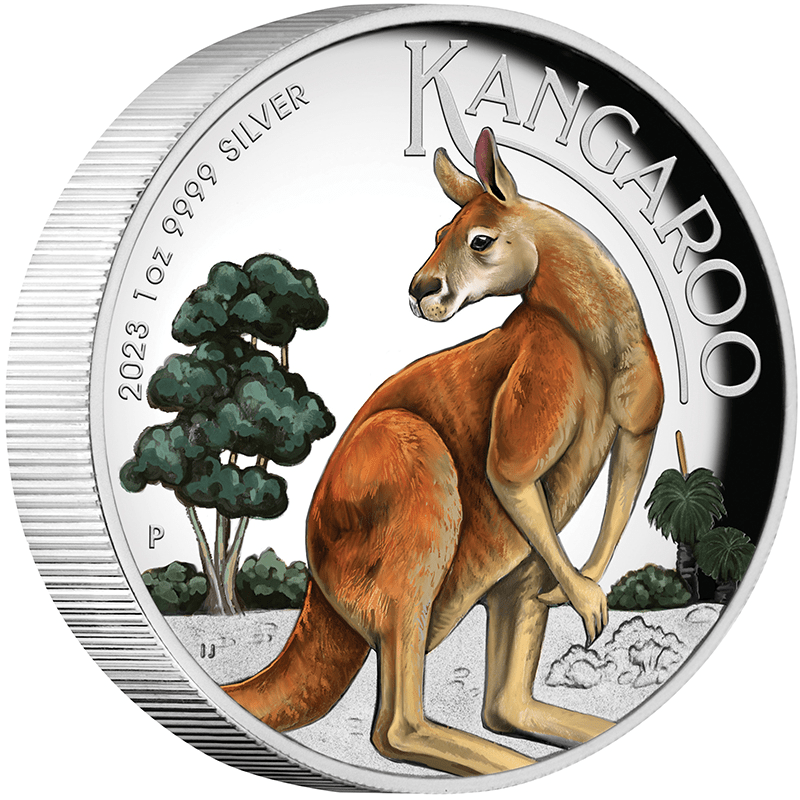 オーストラリア 2023年 カンガルー １ドルカラー銀貨 プルーフ(ハイ
