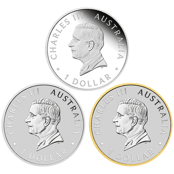 オーストラリア 2024年 パース造幣局創立125周年 1ドル銀貨4種セット プルーフ/未使用/艶消しプルーフ