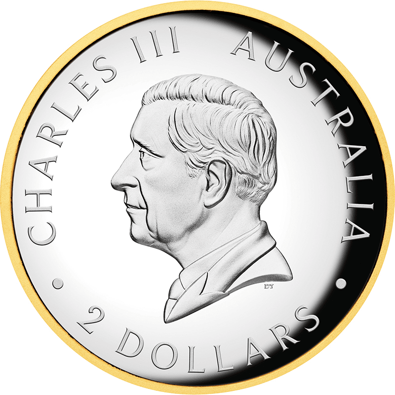 オーストラリア 2024年 ワライカワセミ 2ドル銀貨金メッキ付 プルーフ 