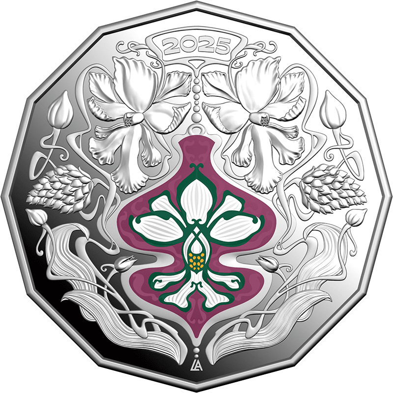 オーストラリア 2025年 クリスマスシーズンの花 50セント12角形カラー