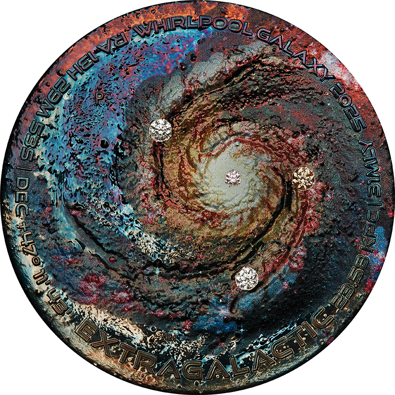 オーストラリア 2025年 銀河系外天文学 渦巻銀河 25ドルカラー銀貨