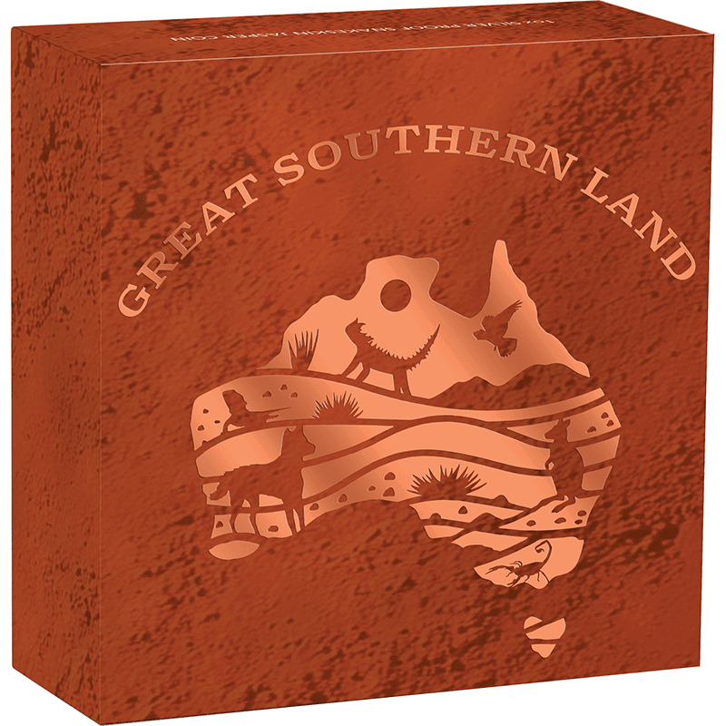 オーストラリア 2025年 オーストラリア大陸 1ドル銀貨天然石