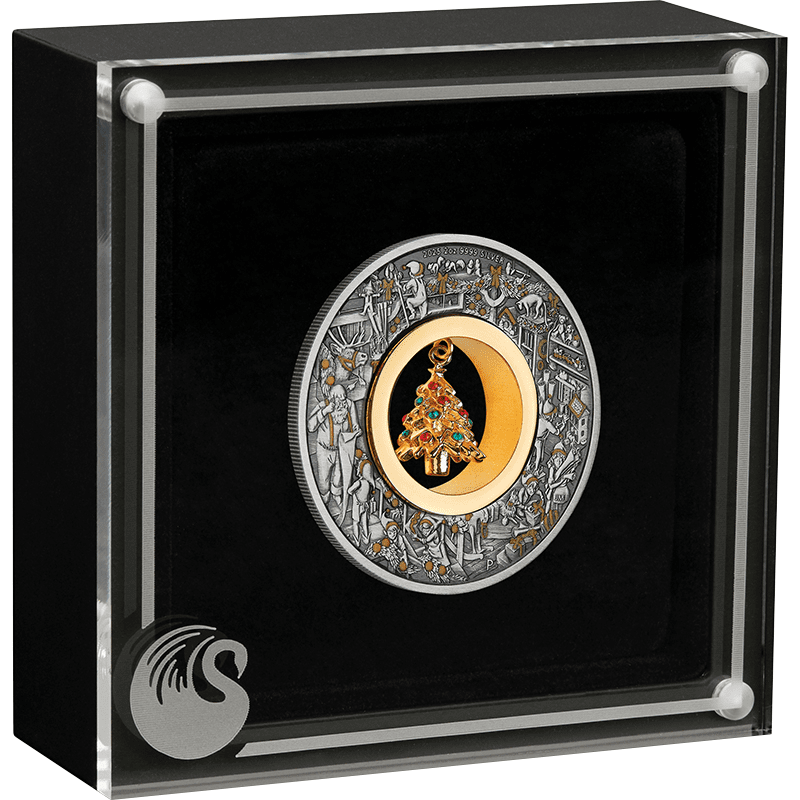 オーストラリア 2025年 サンタの工房 2ドルカラー銀貨金メッキ