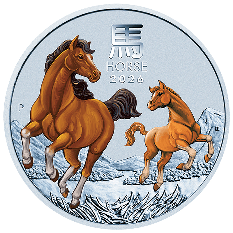 I＞ オーストラリア 2026年 午年馬図記念コイン 30豪ドルカラー