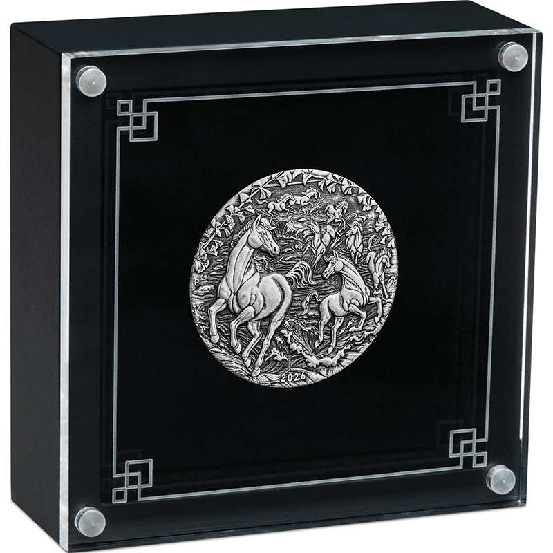 オーストラリア 2026年 第3次 十二支金・銀貨シリーズ 午年馬図 2ドル