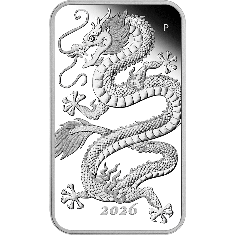 オーストラリア 2026年 東洋のドラゴン 1ドル長方形銀貨 プルーフ