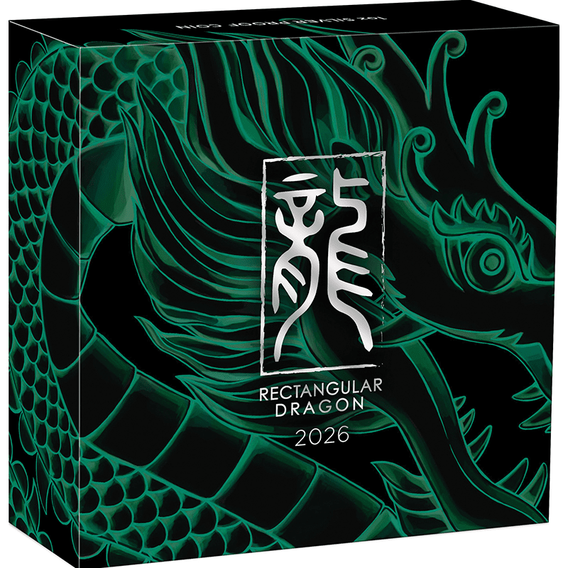 オーストラリア 2026年 東洋のドラゴン 1ドル長方形銀貨 プルーフ