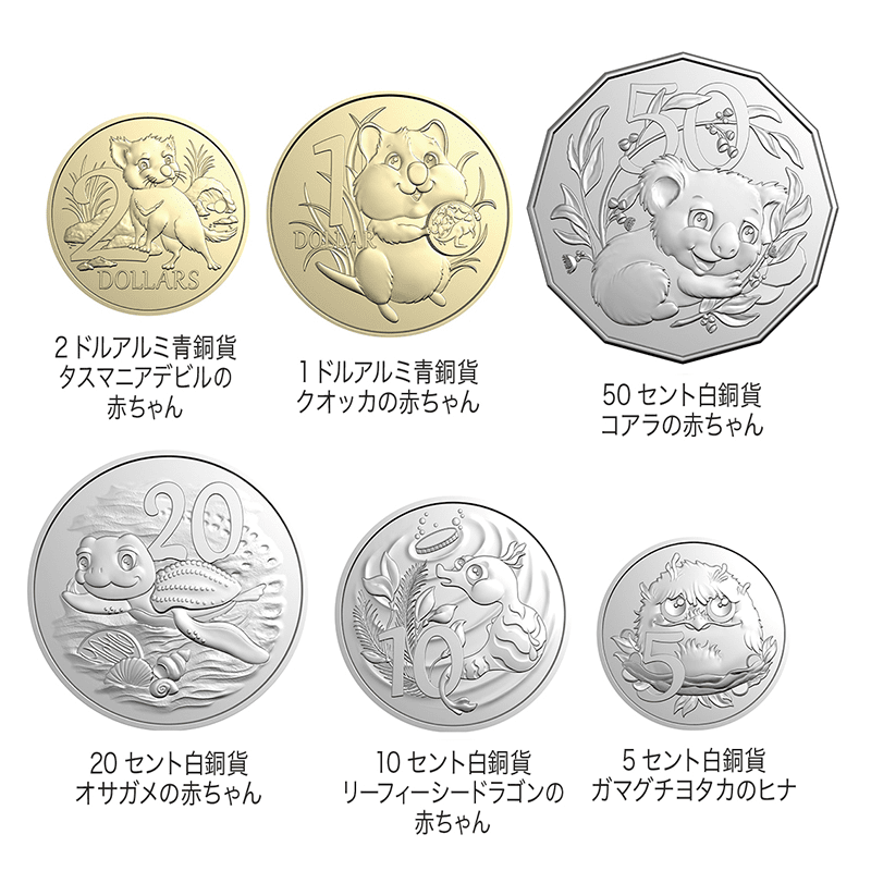 オーストラリア 2026年 オージー・バブズ ベビー通常貨6種未使用セット