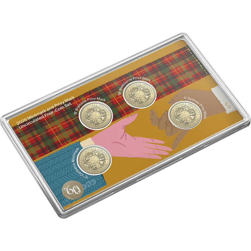 オーストラリア 2026年 10進法導入60周年 1ドルアルミ青銅貨4種セット