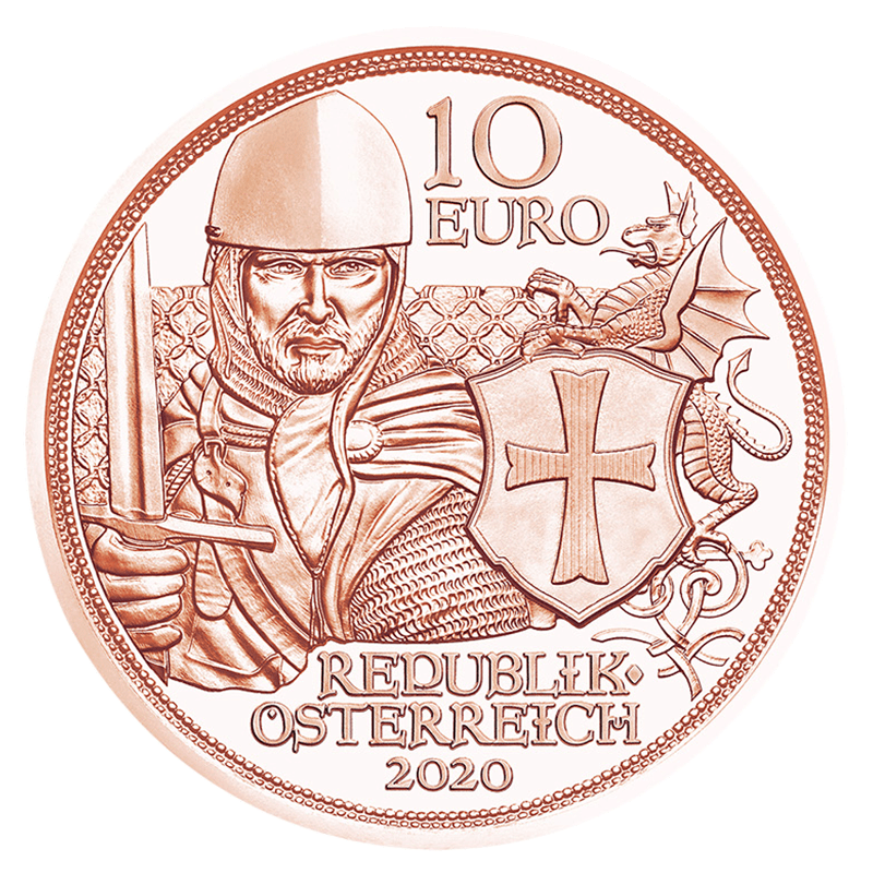 オーストリア 2020年 騎士の物語 勇気 10ユーロ銅貨 未使用