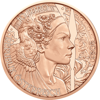 オーストリア 2023年 花言葉シリーズ カモミール 10ユーロ銅貨 未使用