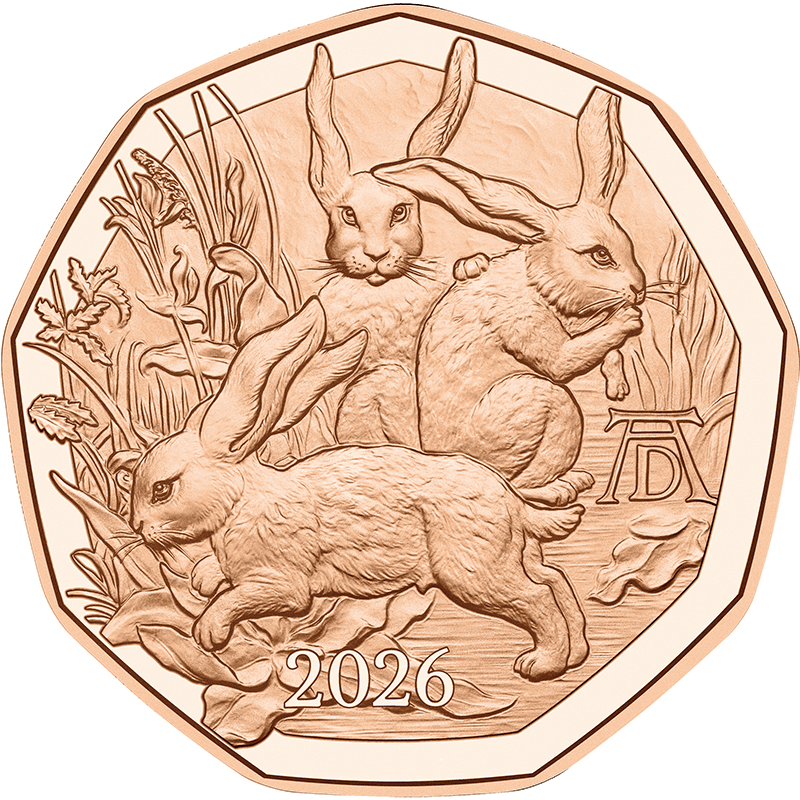 オーストリア 2026年 アルブレヒト・デューラー 「三羽の野うさぎの
