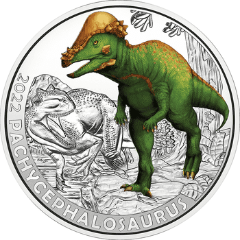 オーストリア 2022年 スーパーサウルスシリーズ パキケファロサウルス 3ユーロカラー白銅貨 未使用
