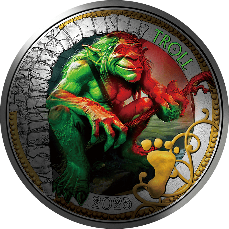 オーストリア 2025年 神話の生物シリーズ 伝説の守護者 怪物トロール 3