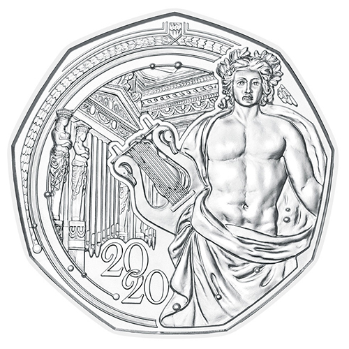 オーストリア 2020年 ウィーン楽友協会コンサートホール150周年 5ユーロ銀貨 未使用 M