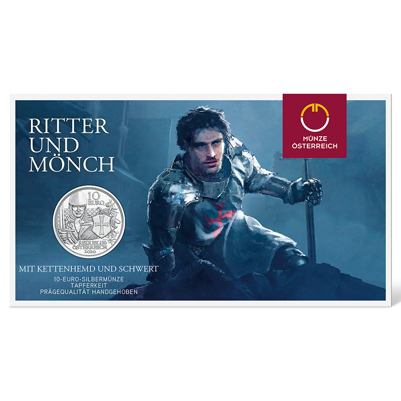 オーストリア 2020年 騎士の物語 勇気 10ユーロ銀貨 未使用