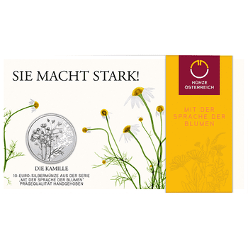 オーストリア 2023年 花言葉シリーズ カモミール 10ユーロ銀貨 未使用
