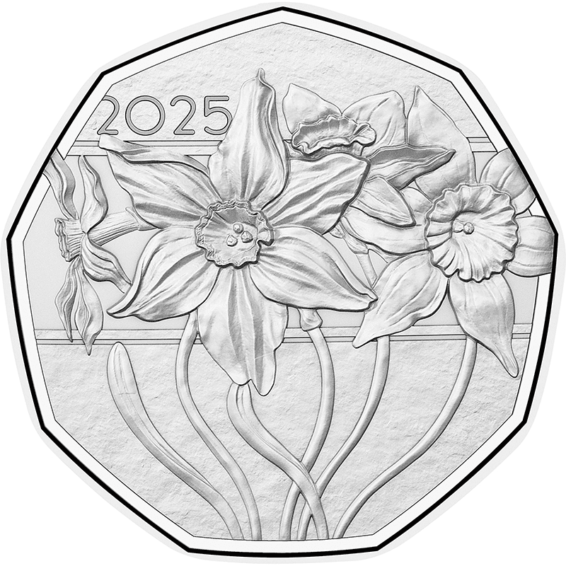 オーストリア 2025年 春の訪れ スイセン 5ユーロ銀貨 未使用