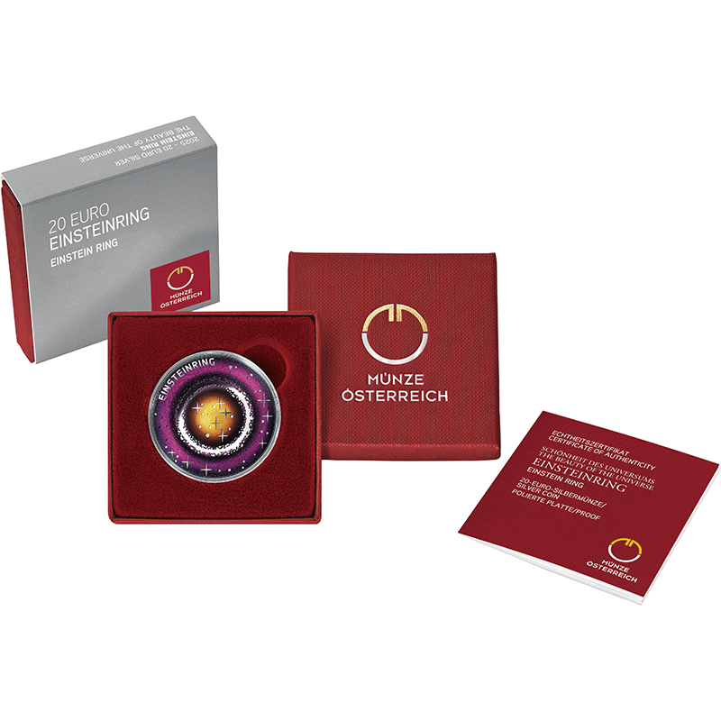 オーストリア 2025年 宇宙の美 アインシュタインリング 20ユーロカラー