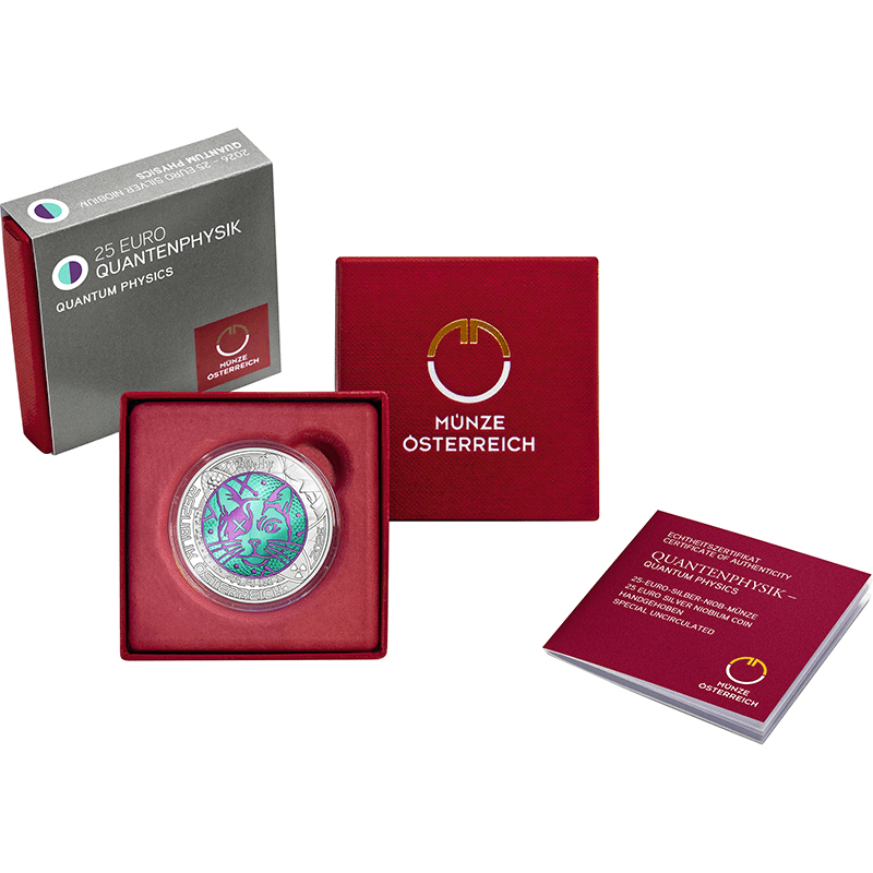 オーストリア 2026年 ニオブ銀貨シリーズ 量子物理学 25ユーロ
