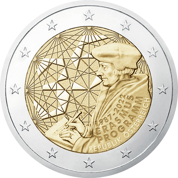 オーストリア 2022年 通常貨セット 記念2ユーロ貨入通常貨8種プルーフセット （1、2、5、10、20、50セント、1、記念2ユーロ貨）