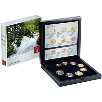 オーストリア 2023年 通常貨8種プルーフセット（1、2、5、10、20、50セント、1、2ユーロ貨） プルーフ