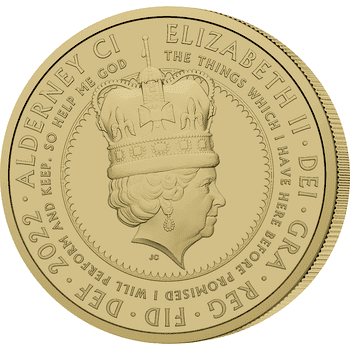 オールダニー 2022年 女王エリザベス2世在位70周年記念 200ポンド金貨 PCGS 【PR70】 艶消しプルーフ