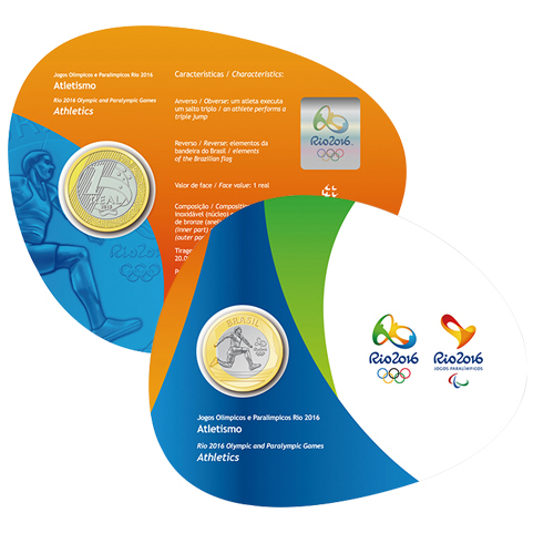 ブラジル 2016年 リオ2016オリンピック競技大会公式記念コイン 第4貨 1レアルバイメタル貨4種揃い 未使用