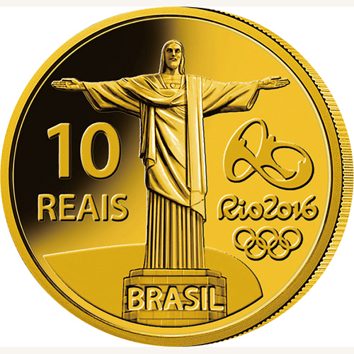 ブラジル 2015年 リオ2016オリンピック競技大会公式記念コイン 第2貨 棒高跳び 10レアル金貨 プルーフ