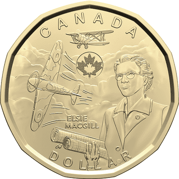 カナダ 2023年 エルシー・マクギルを称えて 1ドル貨25枚ロール 未使用