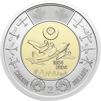 カナダ 2024年 カナダ王室空軍創設100周年 2ドル貨25枚ロール 未使用