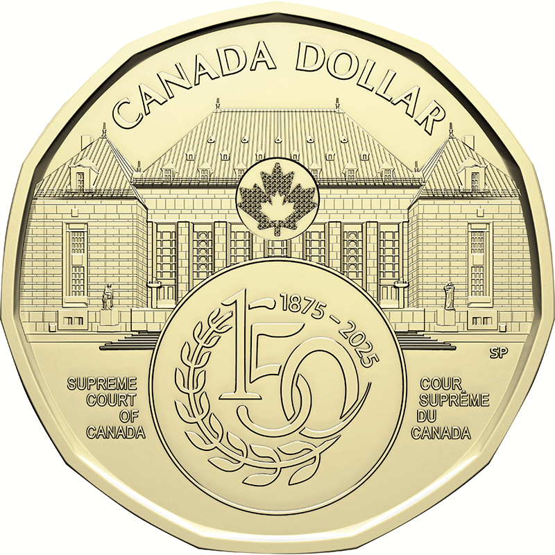 カナダ 2025年 カナダ最高裁判所創設150周年 1ドル貨25枚ロール 未使用